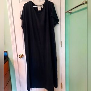 Michael Simon Lite Black Maxi T-Shirt Dress Oversize Summer Beach EUC Size 3X